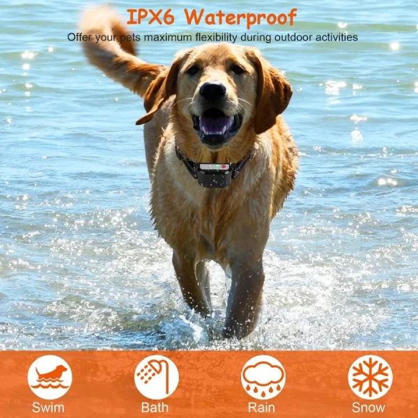 990FT Range Dog Wireless Fence Remote Training Collar IPX6 Waterproof Receiver with 09 Levels Beep Vibration Shock Mode