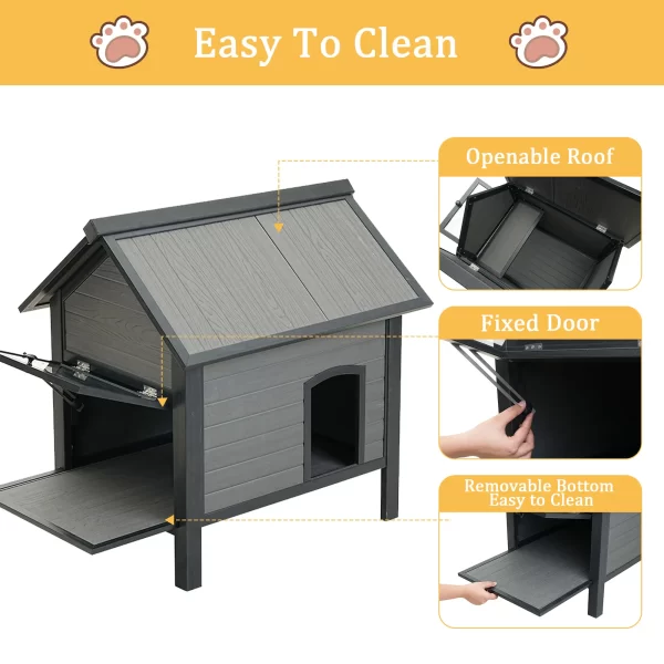 HDPE Indoor Outdoor Cat House, Weatherproof, Feral Cat Shelter for Multiple Cats, Outdoor HDPE Sheet Cat and Rabbit House - Image 6