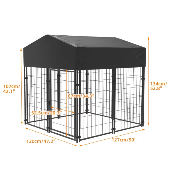 Oversize Dog, Pet Run Enclosure, Playpen with Roof, for Outdoor Pet Kennel, High Fence - Image 4