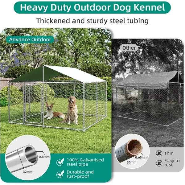 Heavy Duty Outdoor Dog Kennel with Waterproof Cover, UV-Resistant Roof, and Secure Locking Mechanism for Large Dogs - Image 3