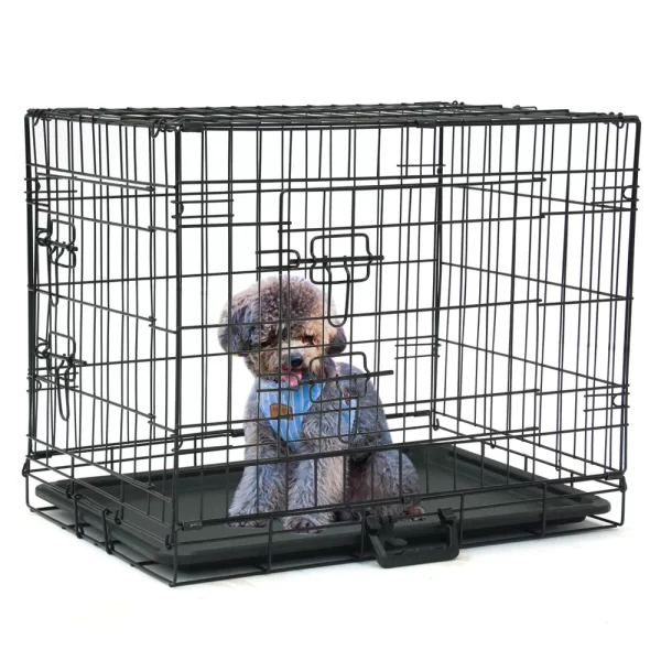 24" Pet Kennel Cat Dog Folding Steel Crate Animal Playpen Wire Metal - Image 5
