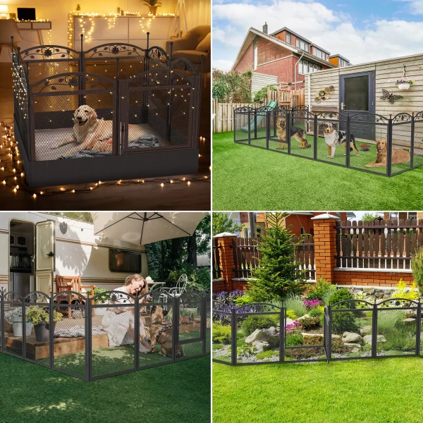 Dog Playpen Fence Detachable Play Pen Exercise Puppy Kennel Cage Dogs Supplies Dog Fences 8 Panels with Waterproof Pad - Image 5