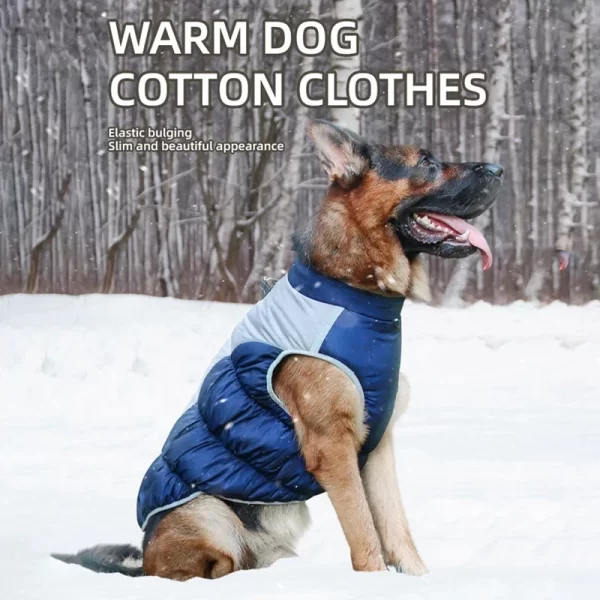 Winter Dog Coat With Reflective Strip For Pet Hoodie Dog Puppy Cold Jacket Waterproof Windproof Thick Dog Padded Vest XL-6XL - Image 3