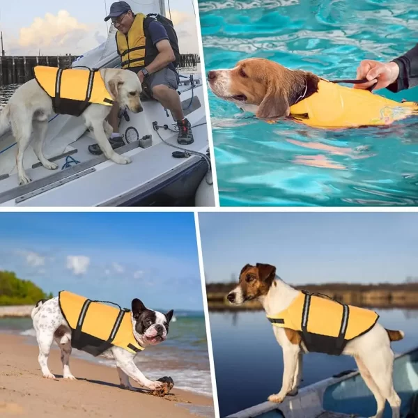 Ripstop Reflective & Adjustable Life Jacket for Dogs with Rescue Handle for Swimming - Image 4