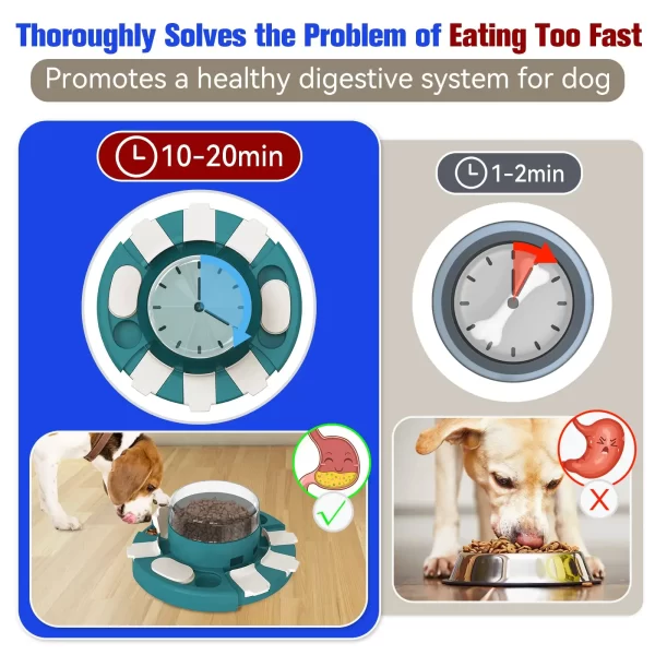 KADTC Dog Puzzle Toys w/Button Mind Games Level 2 in 1 Food Dispenser Slow Feeder Treat Puzzles Bowl Puppy Mental Stimulation - Image 4