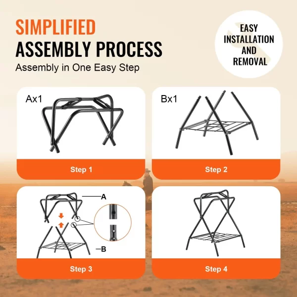 Folding Saddle Rack Portable Freestanding Horse Saddle Stand holds 132 LBS - Image 4