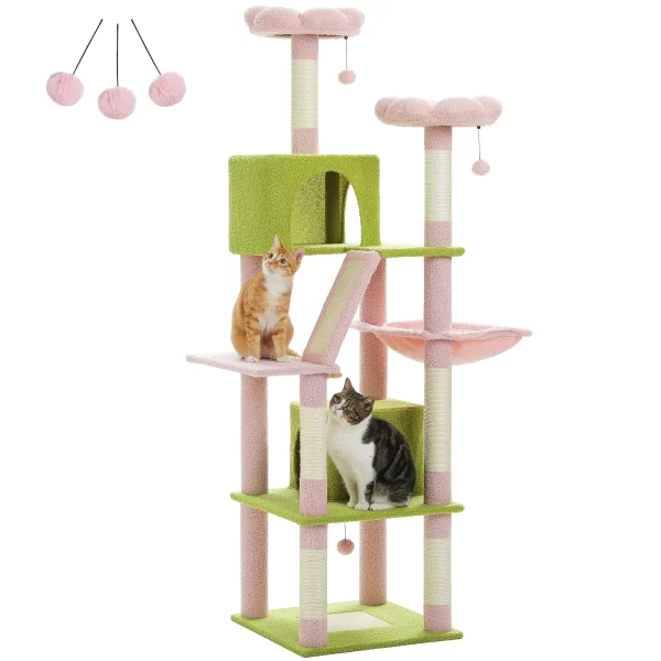 Large Cat Tree Tall Cat Tower for Indoor Cats Multi-Level Plush Cat Condo with Scratching Posts Scratching Boards - Image 13