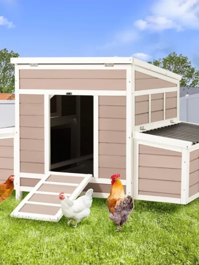 Chicken Coop, 56" Large Wooden Chicken Hutch with 6 Nesting Boxes, Outdoor Hen House Chicken Cage ,Brown, Special Feature: Durable