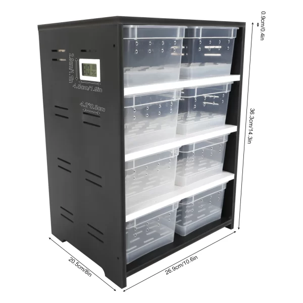 4 Tier Reptile Breeding Tank Cabinet with Insect/Turtle Cage Pet Feeding Box - Image 7