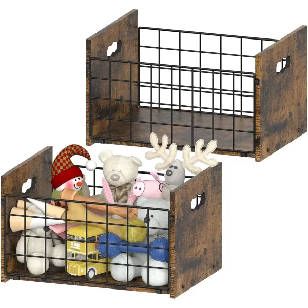 Metal Dog Toy Basket Organizer | Wooden Pet Storage Box for Puppy/Small Dogs | Multi-Purpose Chest for Leash, Blanket, Dog Food - Image 2