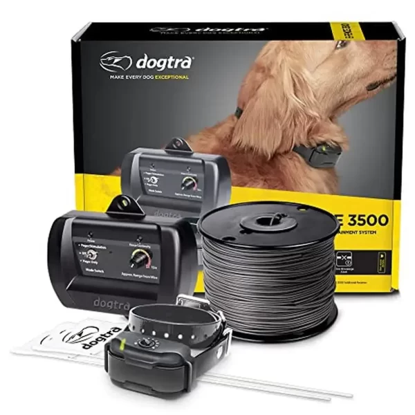 3500 Rechargeable Wireless Collar Underground Dog Fence Vibration Field Width Control Filtering Pager & Correction Mode Wire