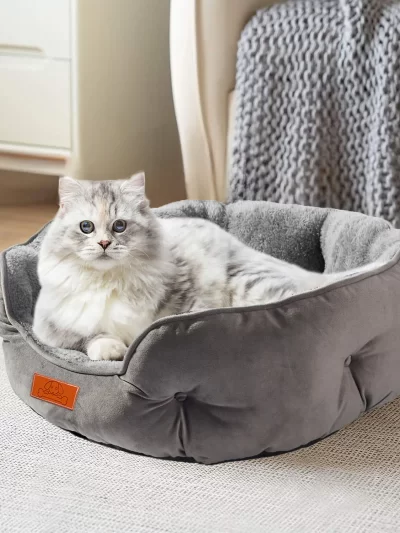 Pet Bed for Small/Medium Pets, Soft, Washable, Non-Slip Base, Water Resistant