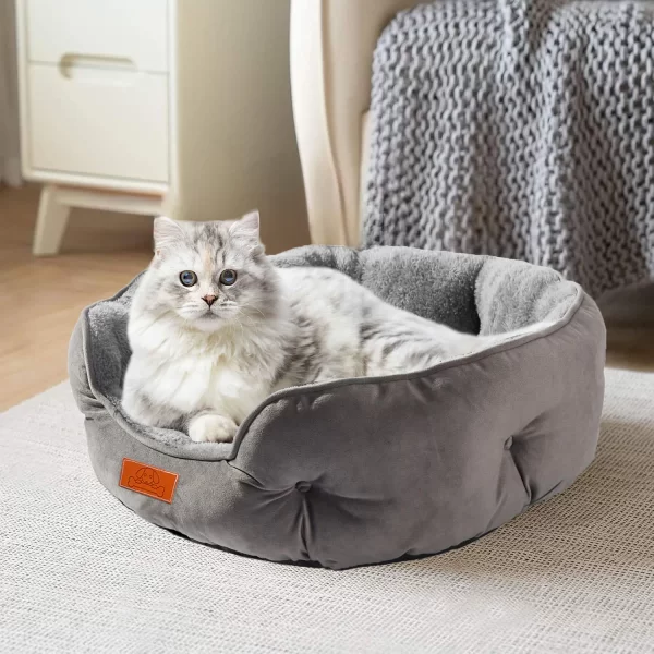Pet Bed for Small/Medium Pets, Soft, Washable, Non-Slip Base, Water Resistant