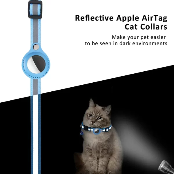 Anti-Lost Cat Collar for Airtag GPS Tracker Protective Case With Bell Reflective (AIr tag available for purchase separately) - Image 4