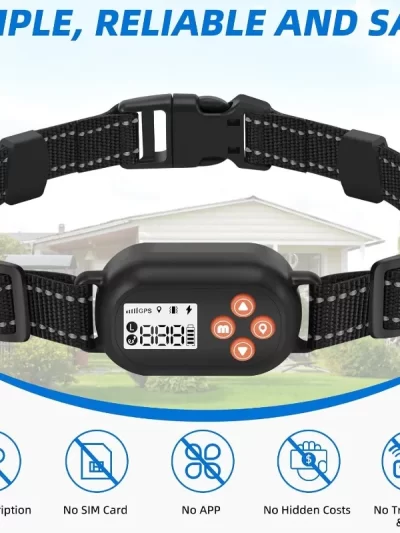 GPS Wireless Dog Fence, Pet Electric Containment System, IPX6 Waterproof/Rechargeable Collar, Beep/Vibration/Shock Correction