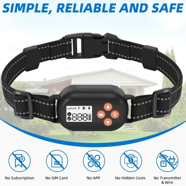 GPS Wireless Dog Fence, Pet Electric Containment System, IPX6 Waterproof/Rechargeable Collar, Beep/Vibration/Shock Correction