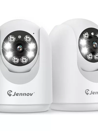 Jennov 2Pcs 2K Pan/Tilt Indoor Home Security Cameras - 2.4 GHz Animal Camera, Wi-Fi Baby Camera Monitor, Auto Tracking