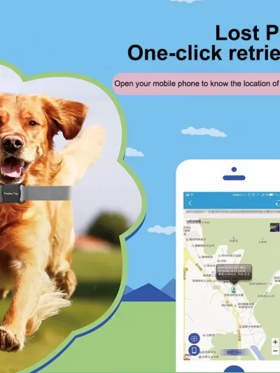 Bluetooth GPS Tracker Collar for Cats Dogs Kids with Real-Time Location Water Resistant Design