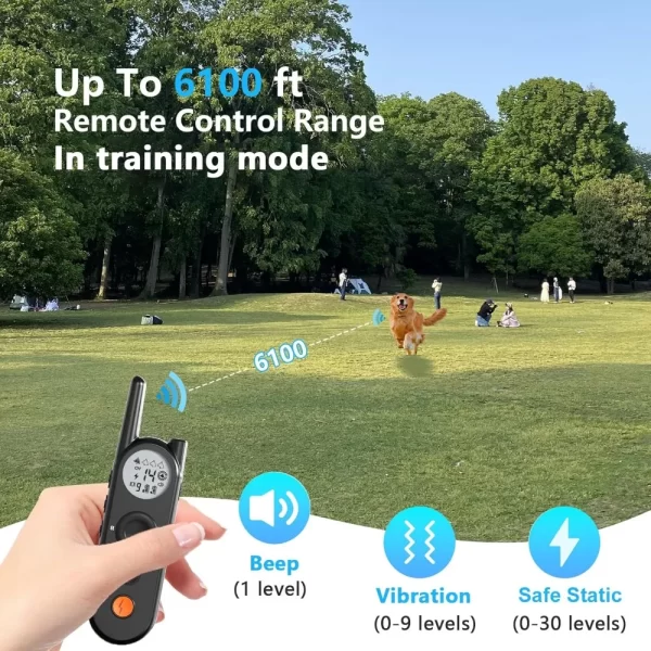 Wireless Dog Fence & Training Collar for 2 Dogs, 3500FT Adjustable Fence & 6100FT Remote Collar, IPX7 Waterproof - Image 3