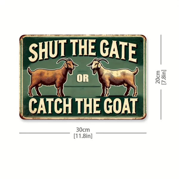 "Catch the Goat Vintage Aluminum Sign - 8x12 Inch Funny Decor for Yard, Garage, Cafe, Bar, Farm & Garden" - Image 3