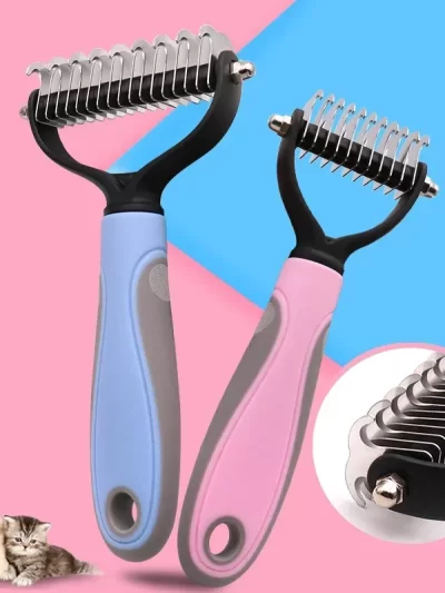 Pets Fur Knot Cutter Dog Grooming Shedding Tools Pet Cat Hair Removal Comb Brush Double sided