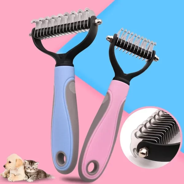 Pets Fur Knot Cutter Dog Grooming Shedding Tools Pet Cat Hair Removal Comb Brush Double sided