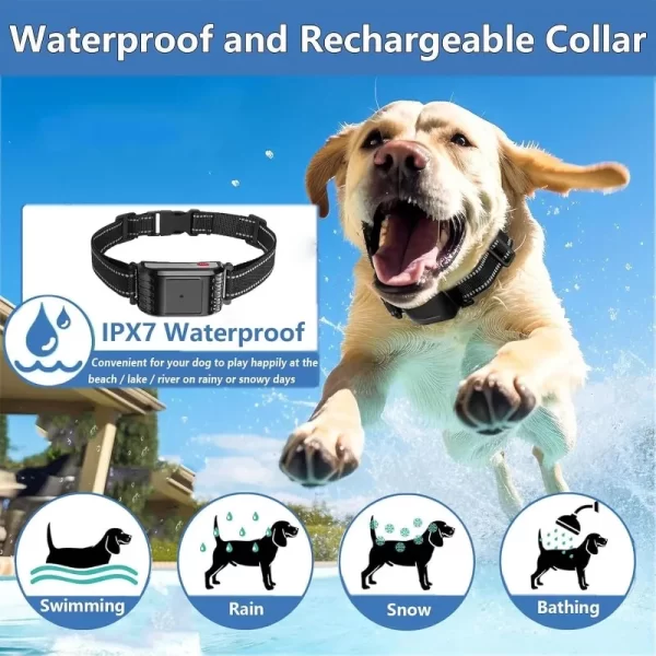 Wireless Dog Fence, Electric Dog Fence & Remote Training Collar,Vibration&Shock,IP65 Waterproof Collar for Large and Medium Dogs