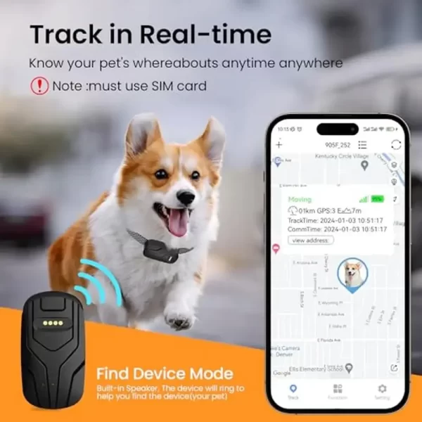 GPS Tracker Health Monitoring Wireless Fence 2 in 1 Pet Tracking Smart Collar Unlimited Range Real-Time Tracker - Image 2