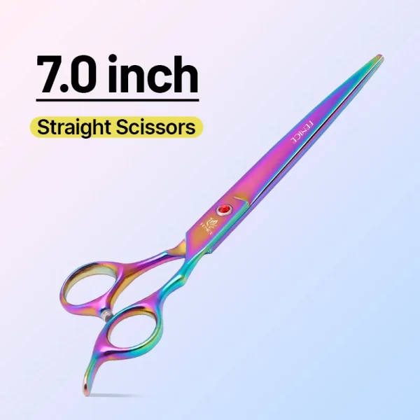 Fenice Classical Model 9cr steel 6.5/7.0 Inch rainbow & black dog grooming scissors shears - Image 7