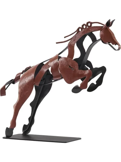 Horse Statue, Unique Metal Art Handmade Sculpture for Home Decor, Rustic Decor, Gifts for Horse Lovers (Brown)