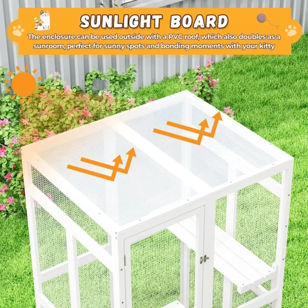 Outdoor Cat Enclosure, Wooden Catio with Window Access for Patio, Indooe Kitty House Cage - Image 5