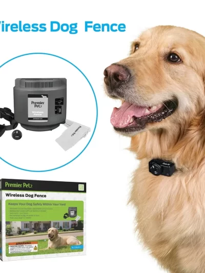 Wireless Dog Fence System Circular Adjustable Up to ½ Acre Portable Waterproof Receiver Collar Tone Static Correction Training