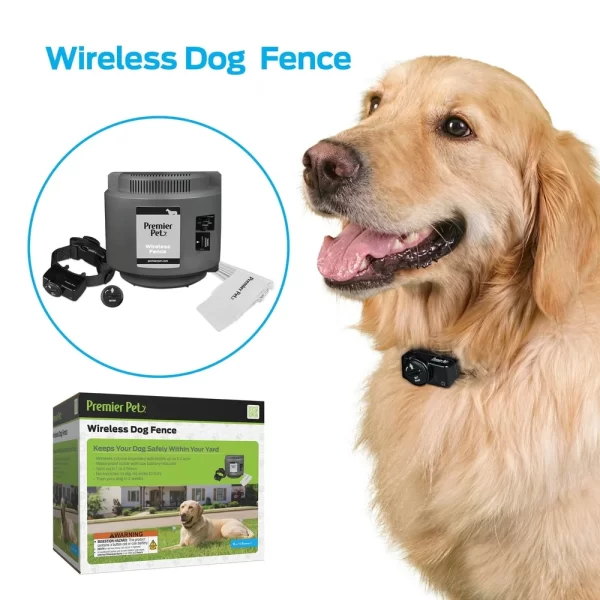 Wireless Dog Fence System Circular Adjustable Up to ½ Acre Portable Waterproof Receiver Collar Tone Static Correction Training
