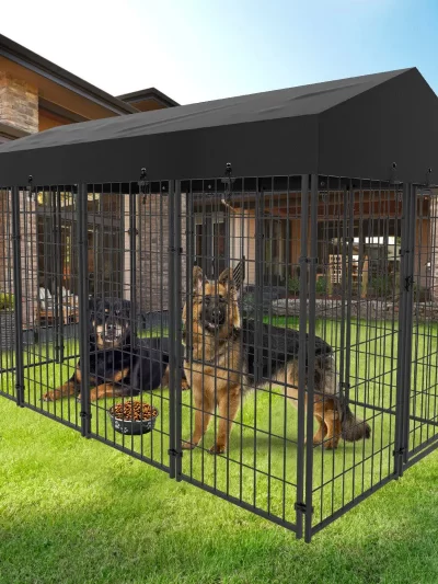 Oversize Dog, Pet Run Enclosure, Playpen with Roof, for Outdoor Pet Kennel, High Fence