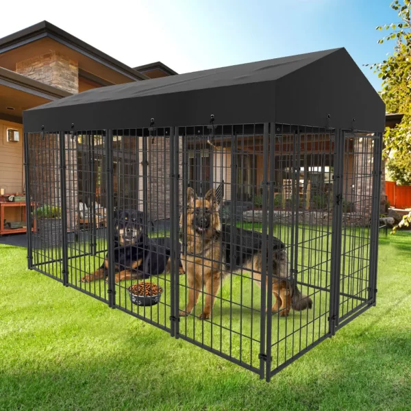 Oversize Dog, Pet Run Enclosure, Playpen with Roof, for Outdoor Pet Kennel, High Fence