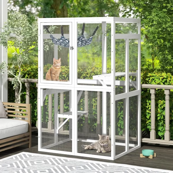 Outdoor Cat Enclosure, Wooden Catio with Window Access for Patio, Indooe Kitty House Cage - Image 7