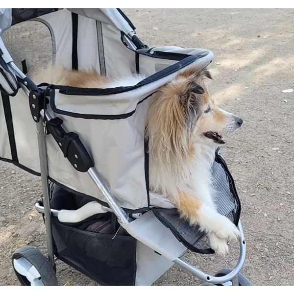Wedyvko Portable pet trolleys 3 Wheels Pet Strollers Outdoor Travel Carrier Cat Dog Cart Strollers - Image 5