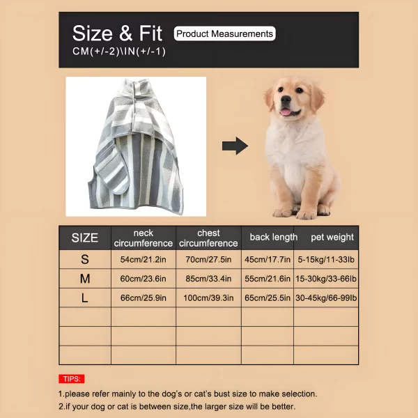 Oversized Dog Bathrobe Quick Drying Absorbent Golden Shiba Cat Towel for Pet Health Care And Hygiene - Image 6