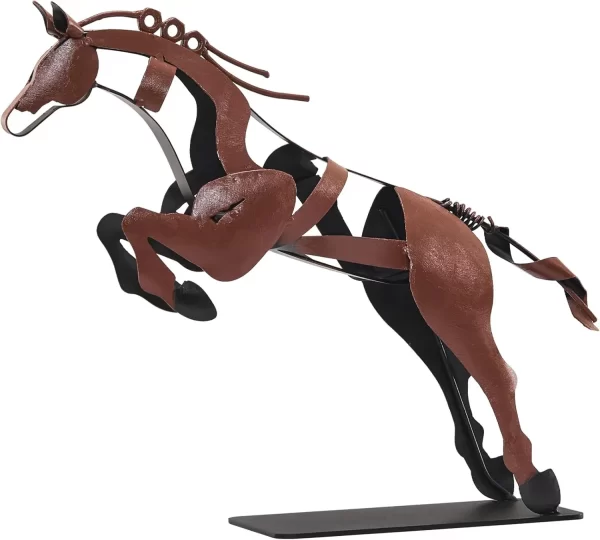 Horse Statue, Unique Metal Art Handmade Sculpture for Home Decor, Rustic Decor, Gifts for Horse Lovers (Brown) - Image 6