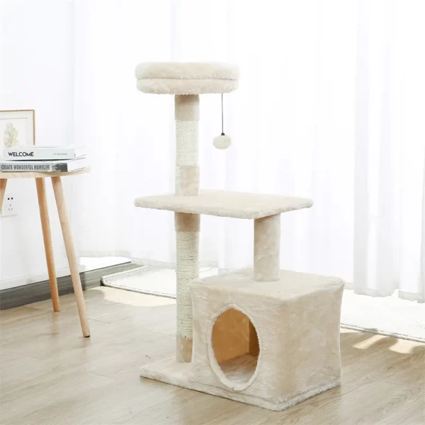 Cat Tree Cat Tower With Big Condo for Indoor Cats with Sisal Covered Scratching Post, Deep Hammock for Kittens and Small Cats - Image 2