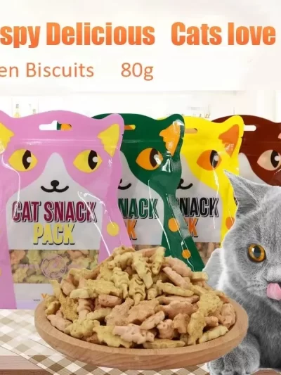 Cat Biscuits Salmon Snacks Chicken Tuna Multiplicity Nutrition Health Easy To Eat Digest Crispy Catnip Fish Biscuits Pet Snacks