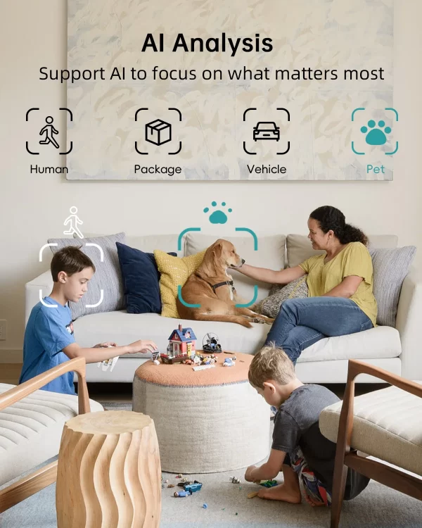 ZUMIMALL Wired security Camera, 5G/2.4G WiFi Baby/Pet Monitor with Camera and Audio,One-Click Call, Auto Tracking, Cry/PIR/AI - Image 4