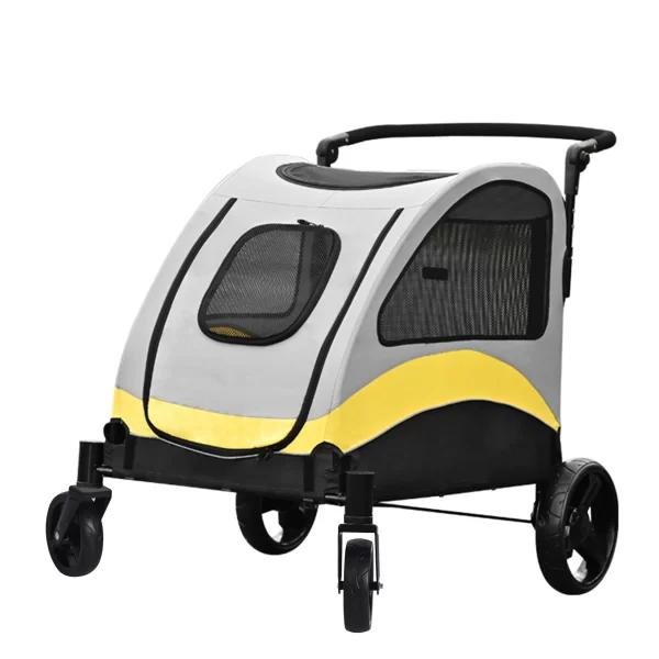 Portable Dog Stroller 4 Wheels for Large Dogs Foldable Pet Cat Travel Carriage Stroller Breathable Carrier for Outside Play - Image 6