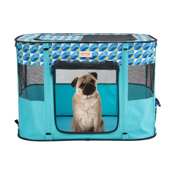 Foldable Pet Playpen, 32'' x 24'' x 22'' Portable Dog Playpen, Crate Kennel for Puppy, Dog, Cat, Waterproof 600D Oxford Cloth, - Image 2