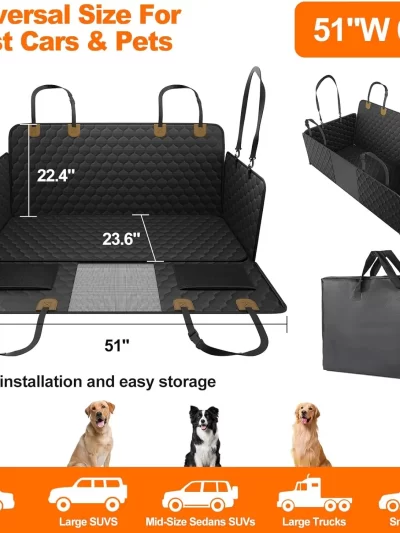 Waterproof Pet Travel Accessories Foldable Dog Car Seat  Car Pet Seat Safety Hammock Trunk Mat Car Rear Back Seat Protector