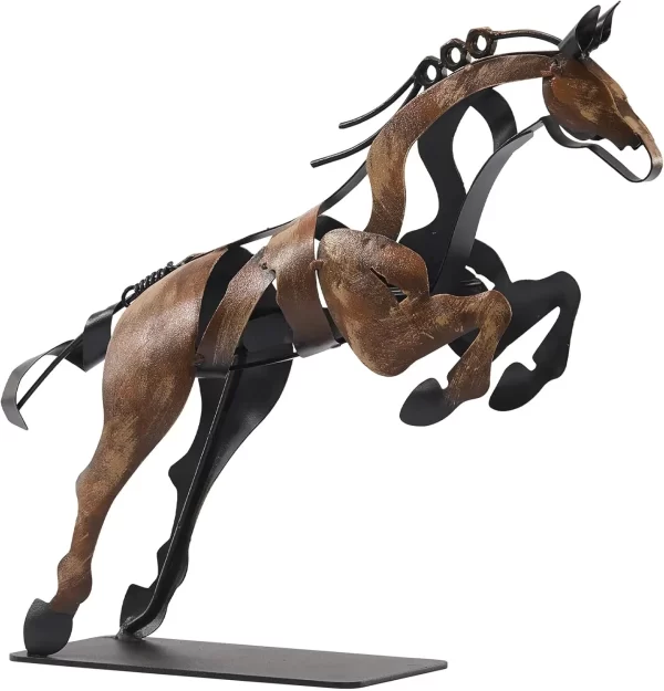 Horse Statue, Unique Metal Art Handmade Sculpture for Home Decor, Rustic Decor, Gifts for Horse Lovers (Brown) - Image 10