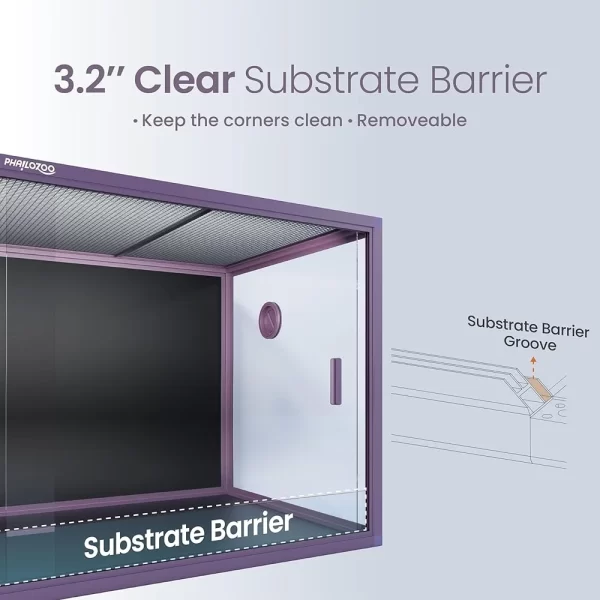 120 Gallon Bearded Dragon Tank Terrarium Sliding Door Screen Ventilation Reptile Enclosure Indoor Habitat Easy Clean Sturdy - Image 4
