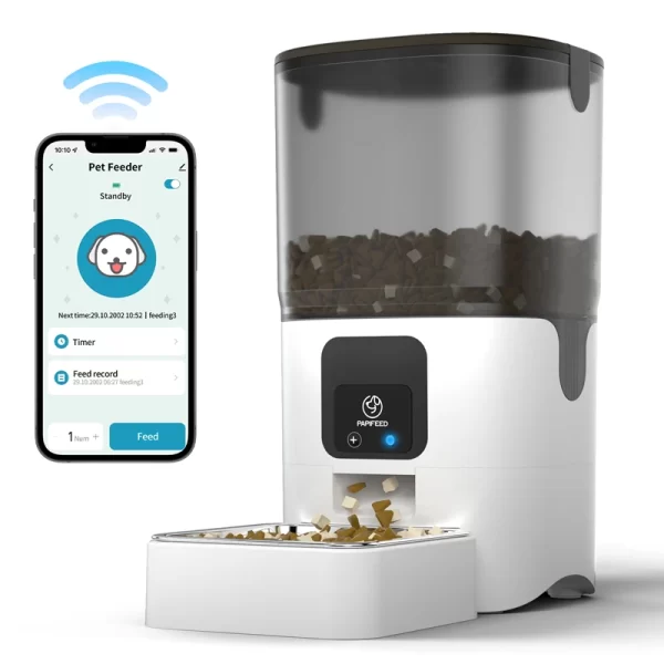 PAPIFEED cat automatic feeder visual cat food dog food wi-fi, 24h live streaming video intelligent timed quantitative pet food dispenser 6L (2 models available) - Image 7
