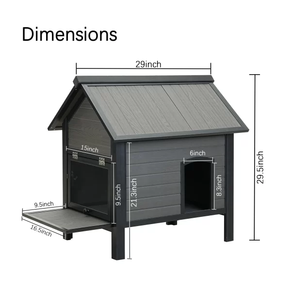 HDPE Indoor Outdoor Cat House, Weatherproof, Feral Cat Shelter for Multiple Cats, Outdoor HDPE Sheet Cat and Rabbit House - Image 7