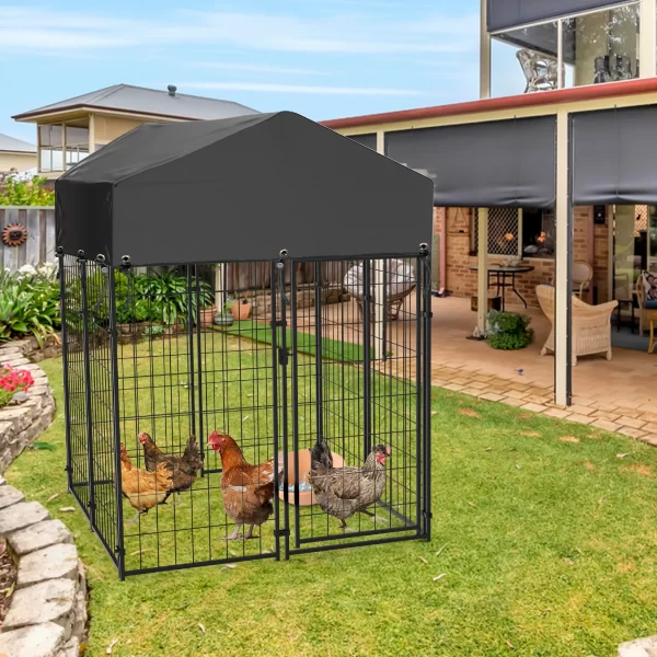 Oversize Dog, Pet Run Enclosure, Playpen with Roof, for Outdoor Pet Kennel, High Fence - Image 5